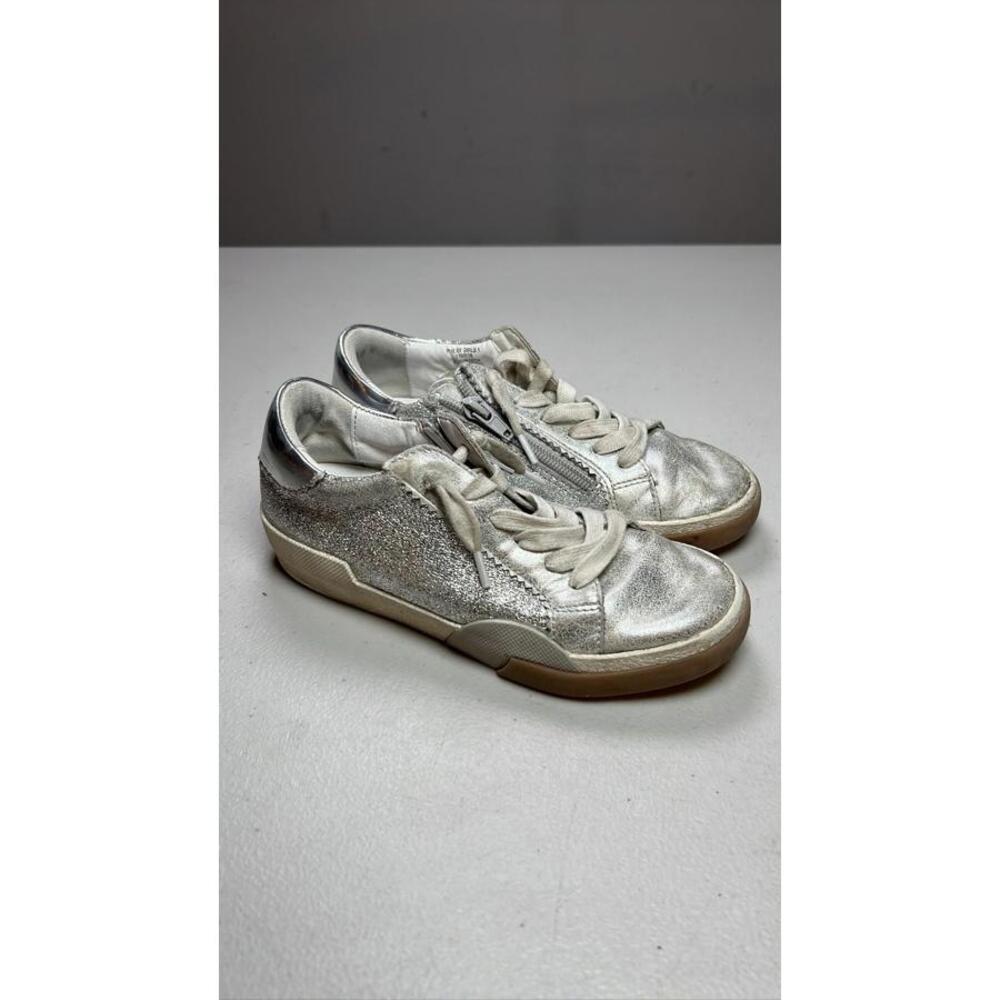 DV Dolce Vita Girls Pheby Silver Glitter Zipper Lace Up Sneakers Kids 1 Girls 1